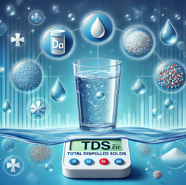 TDS متر در حال اندازه‌گیری میزان سختی آب آشامیدنی