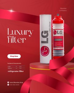 فیلتر دو منظوره ساید بای ساید ال جی | تصفیه آب 2 مرحلهای یخچال 1 فیلتر دو منظوره ساید بای ساید ال جی مناسب تمام یخچالها با تصفیه دو مرحلهای